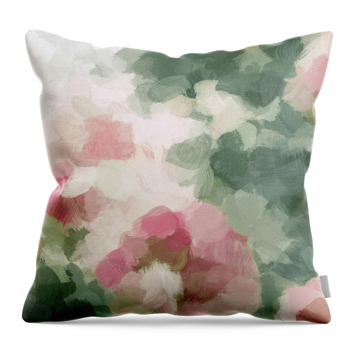 Abstract Throw Pillow featuring the painting Rose Garden by Rachel Elise