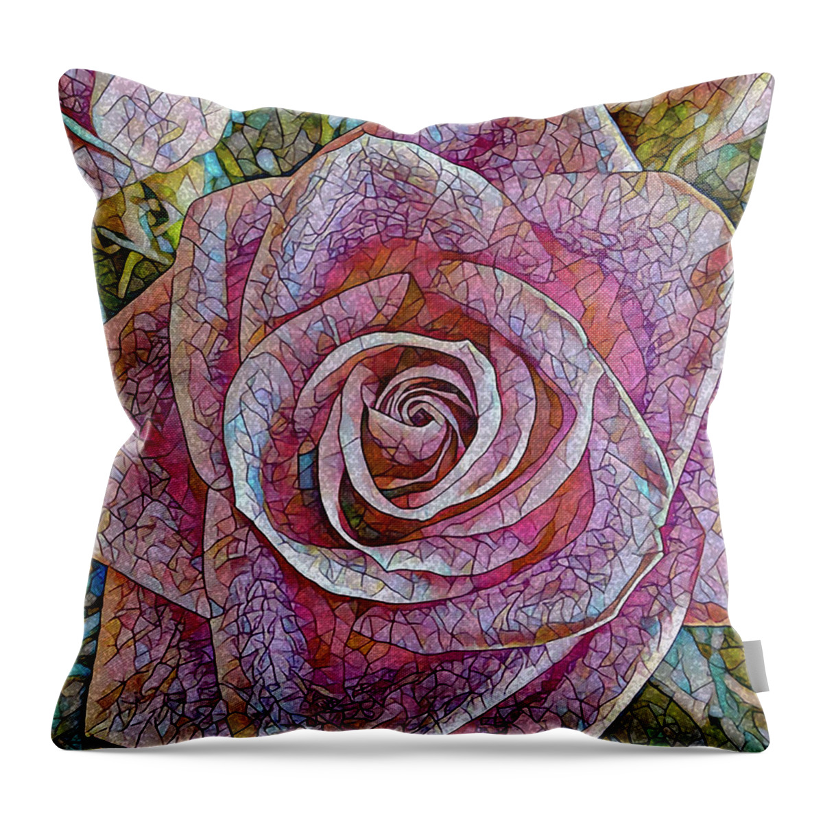 Rose Throw Pillow featuring the photograph Rose Mosaic by Corinne Carroll