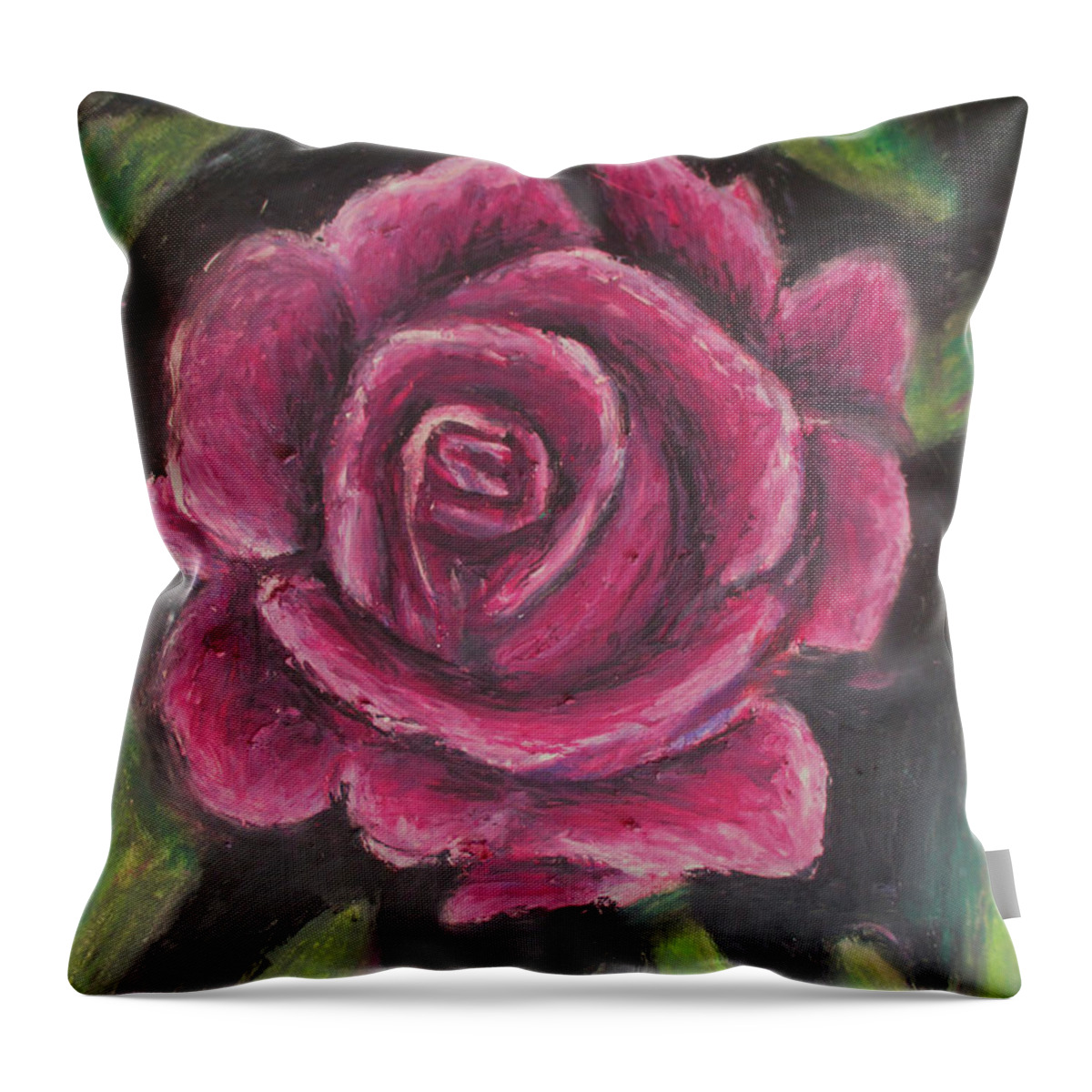 Rose Throw Pillow featuring the painting Rosy Pink by Jen Shearer