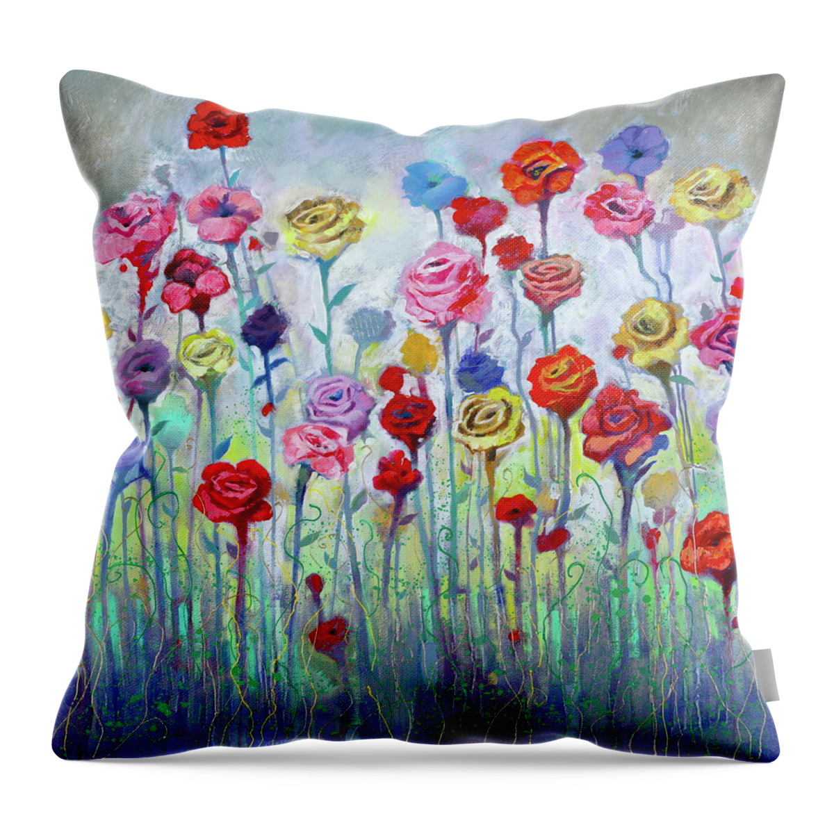 Ford Smith Throw Pillow featuring the painting Rosy Outlook by Ford Smith