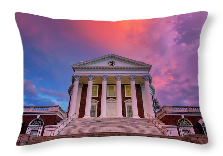 University Of Virginia Throw Pillow featuring the photograph Rotunda Beaming by Cassidy Girvin