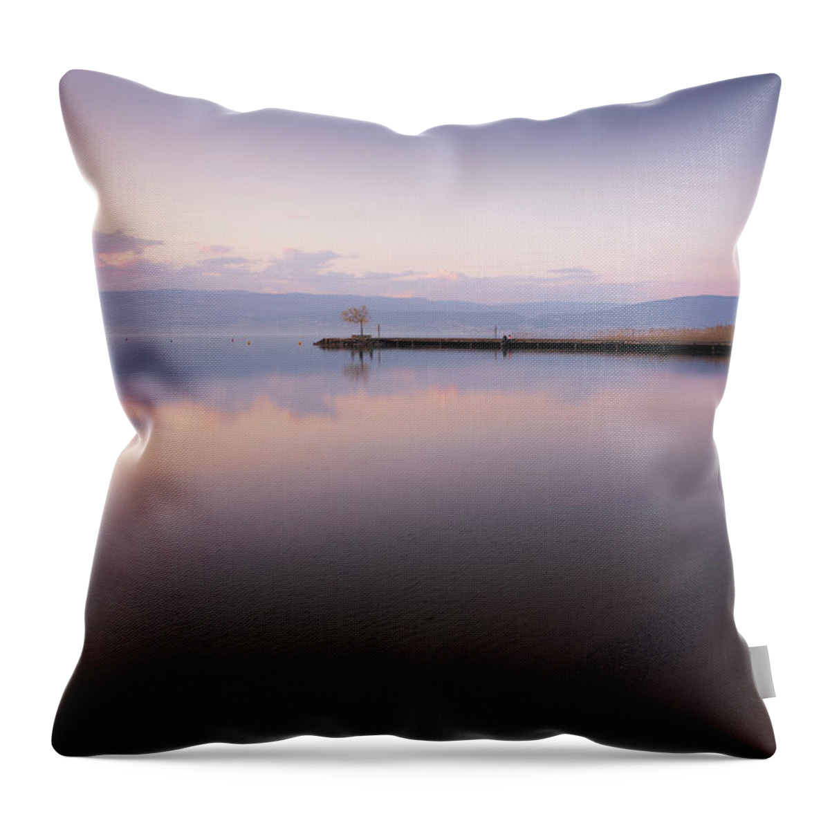 Jetty Throw Pillow featuring the photograph Round the bend by Dominique Dubied