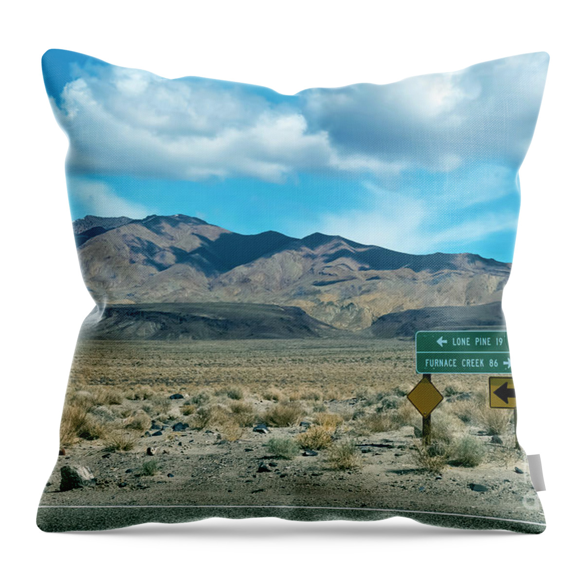 Route To Death Valley Throw Pillow featuring the photograph Route To Death Valley by David Zanzinger