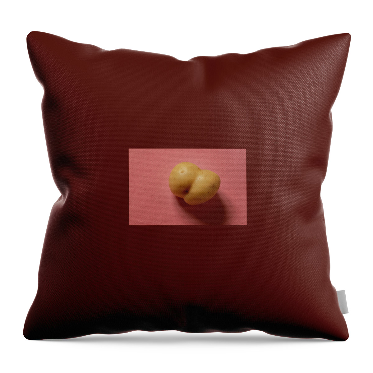 Potato Throw Pillow featuring the photograph Rude Potato Pink Background #2 by David Smith