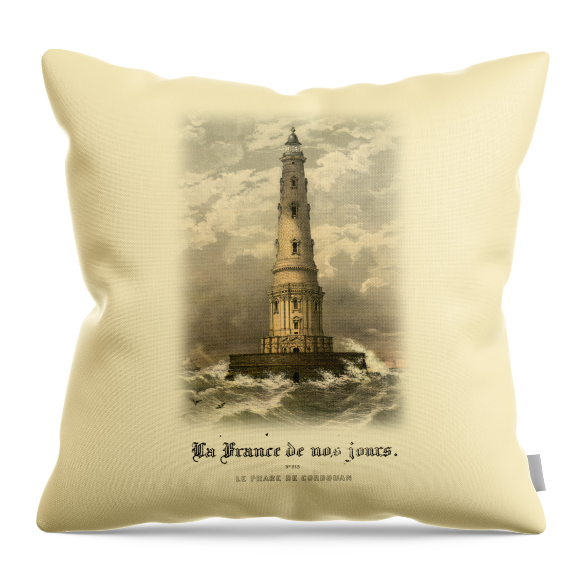 Lighthouse Throw Pillow featuring the digital art Rustic Lighthouse Art by Madame Memento