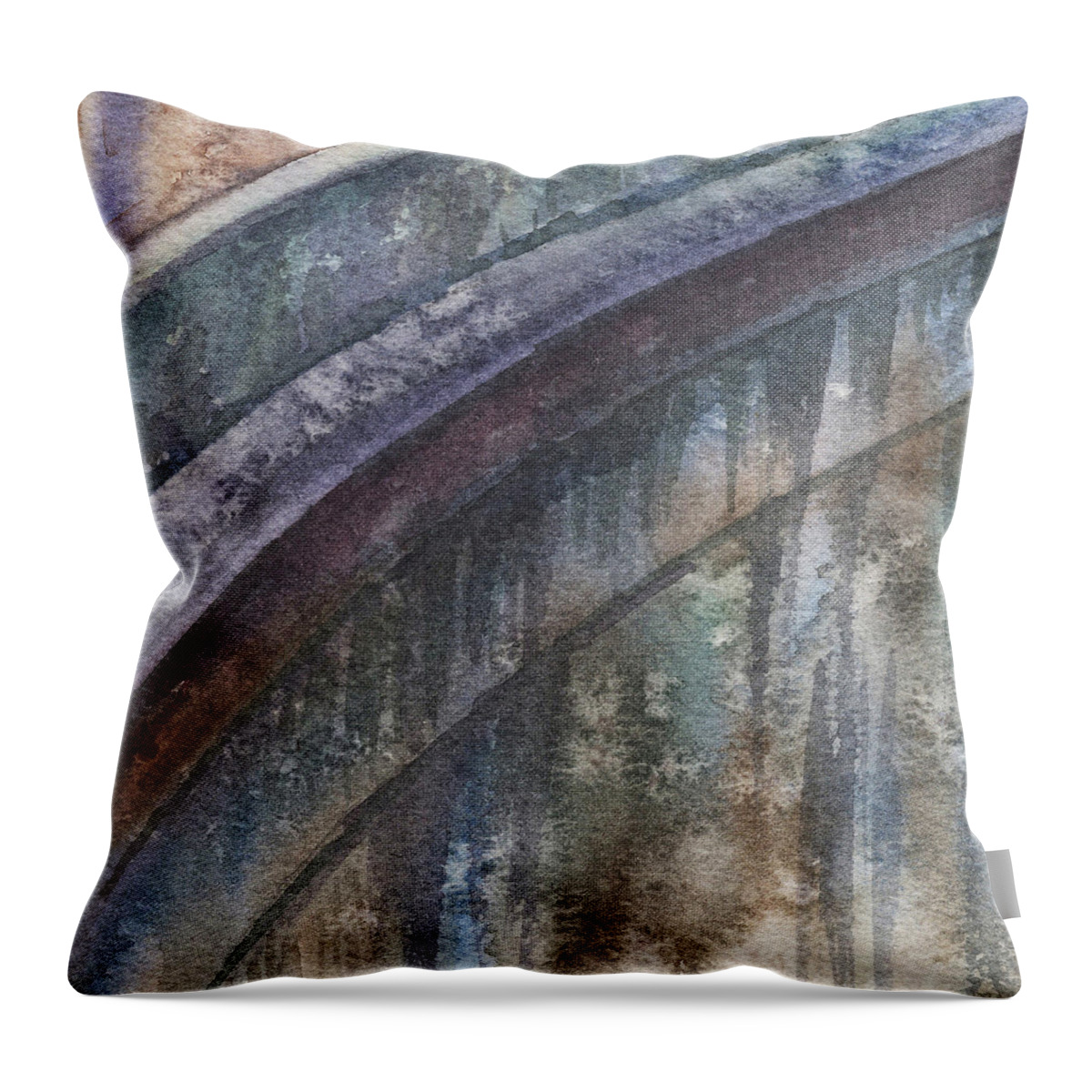 Marble Throw Pillow featuring the painting Rustic Marble And Granite Abstract Decorative Art II by Irina Sztukowski
