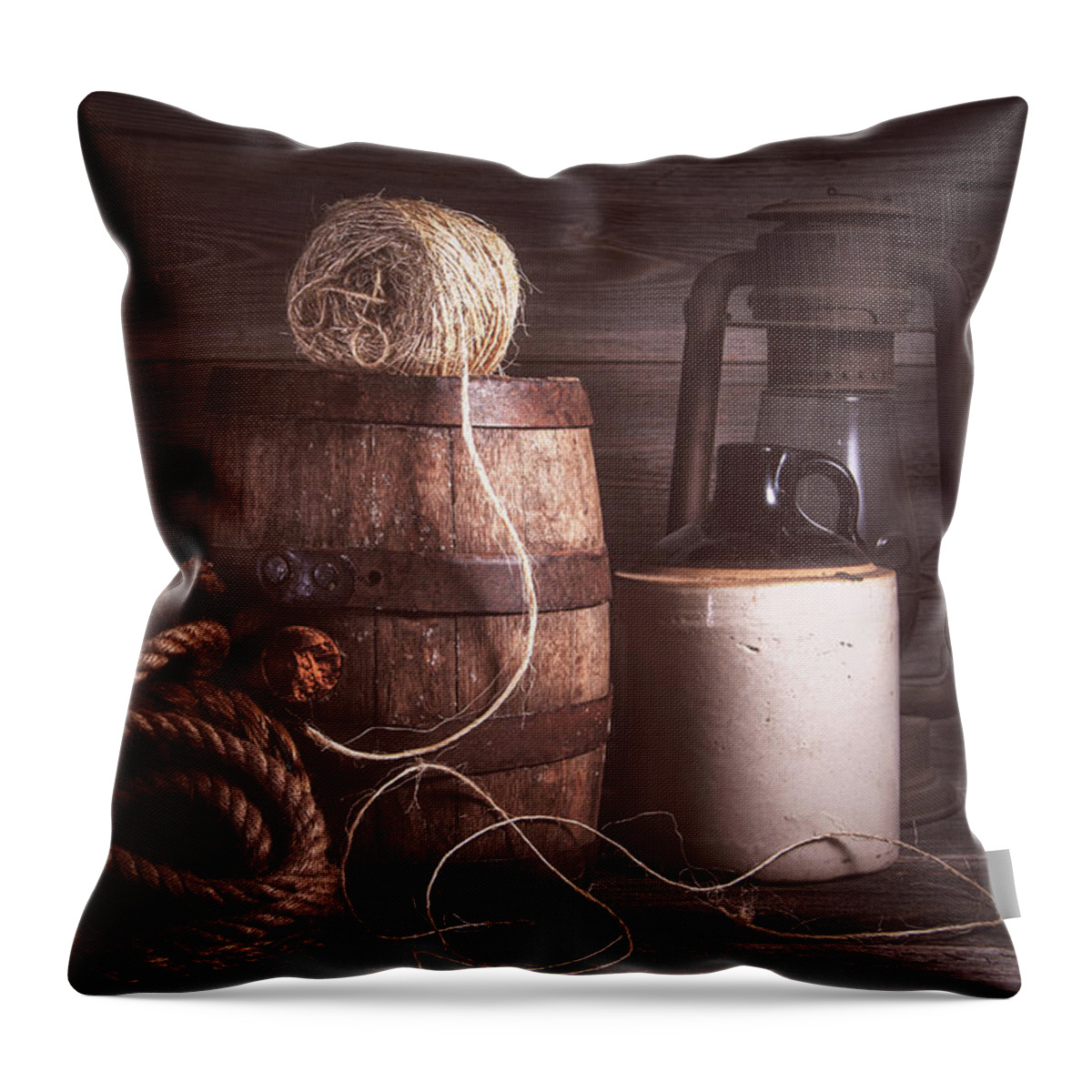 Twine Throw Pillow featuring the photograph Rustic Still Life with Twine by Tom Mc Nemar
