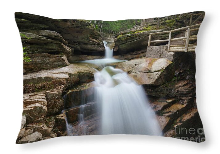 Attraction Throw Pillow featuring the photograph Sabbaday Falls - Sabbaday Brook, New Hampshire by Erin Paul Donovan