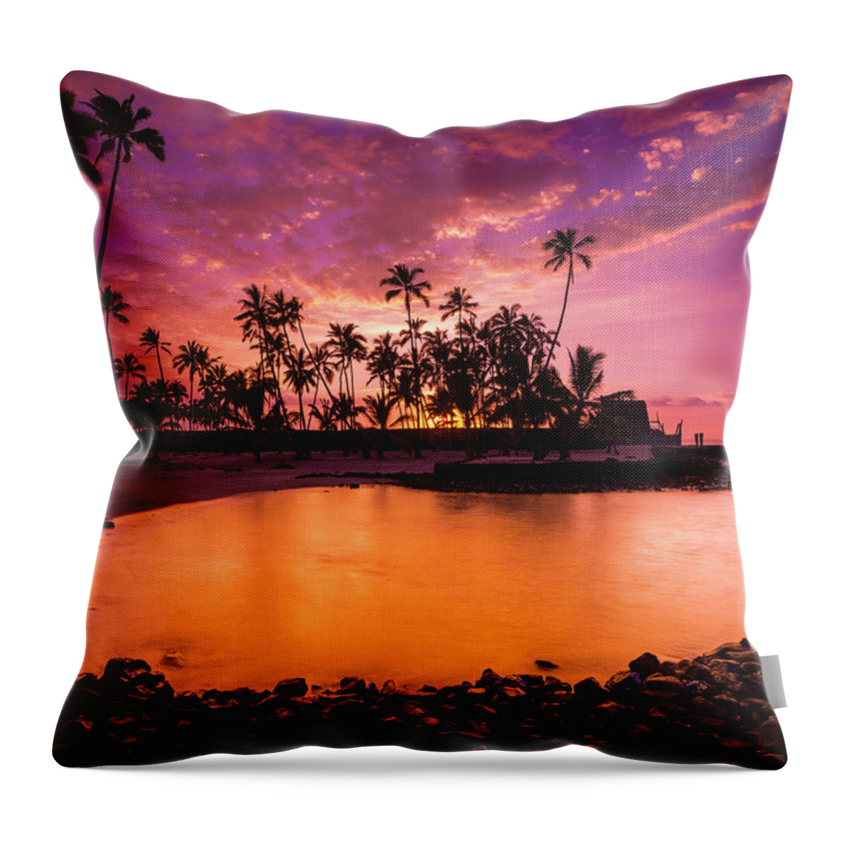 Russ Bishop Hawaii Throw Pillow featuring the photograph Sacred City by Russ Bishop