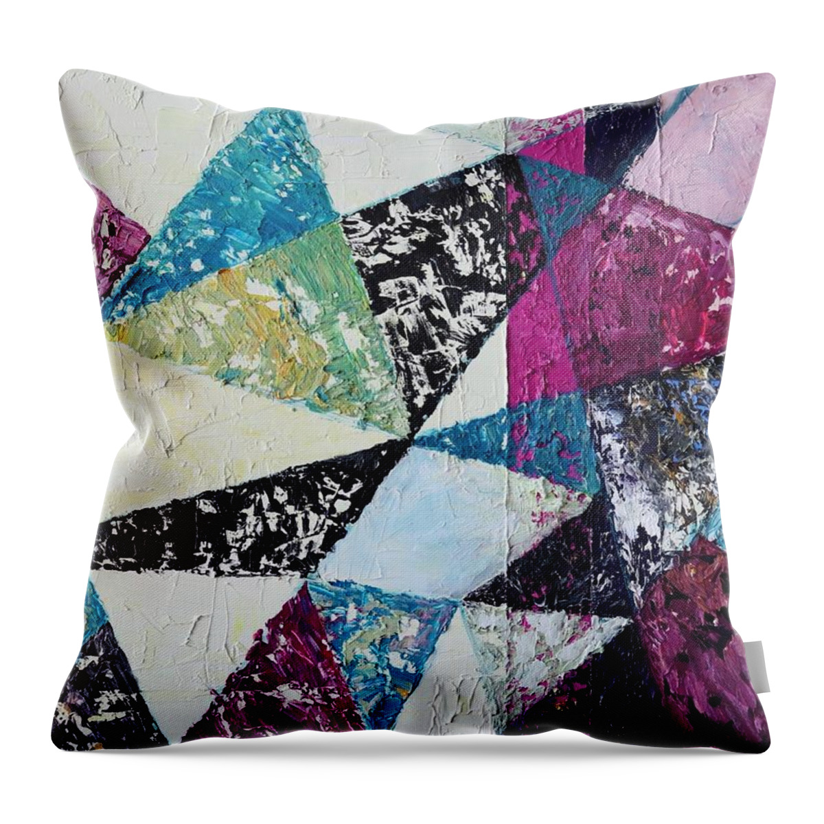 Geometric Throw Pillow featuring the painting Sacred Trigonometry by Jackie Ryan