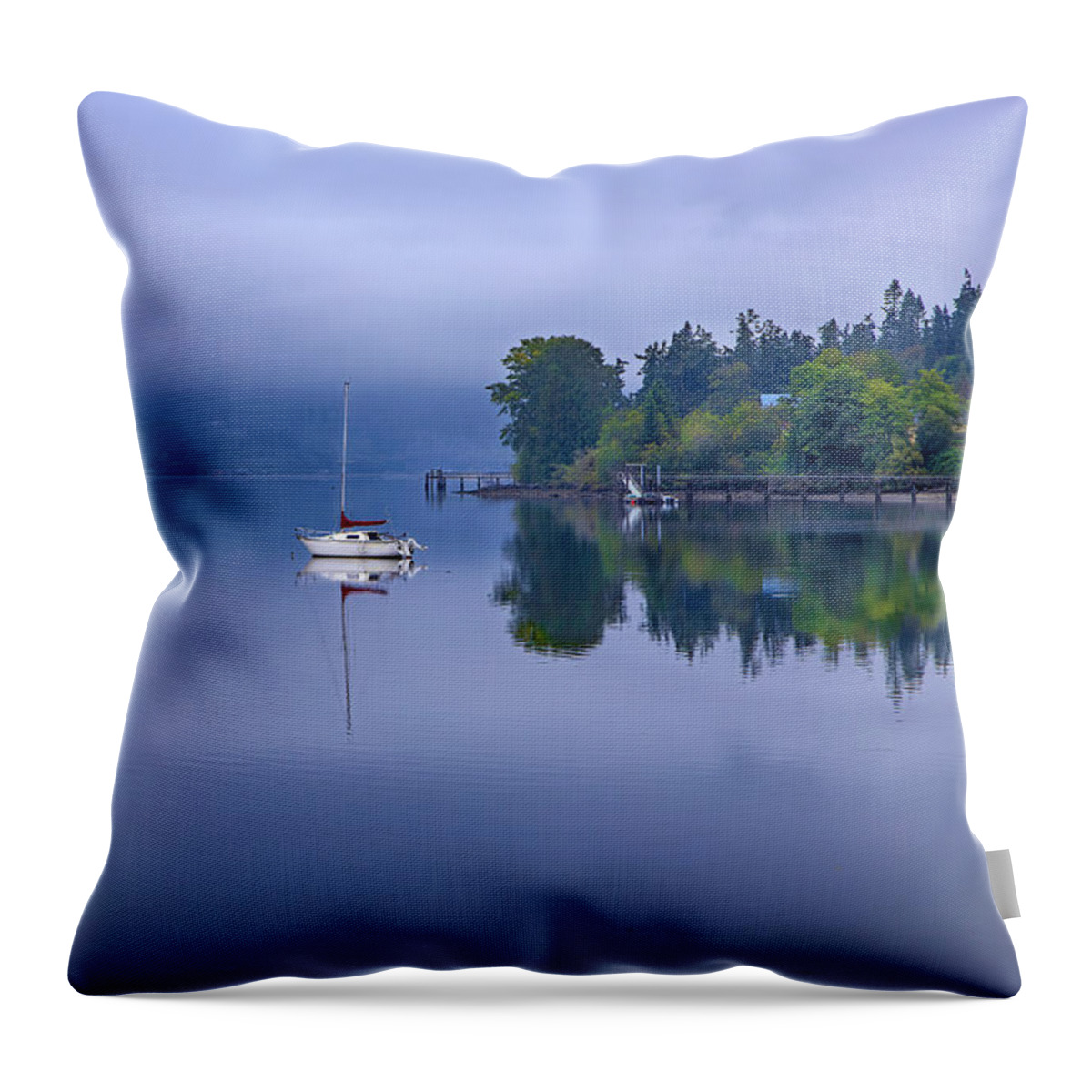 Sky Throw Pillow featuring the photograph Sail Boat Blue by Loyd Towe Photography