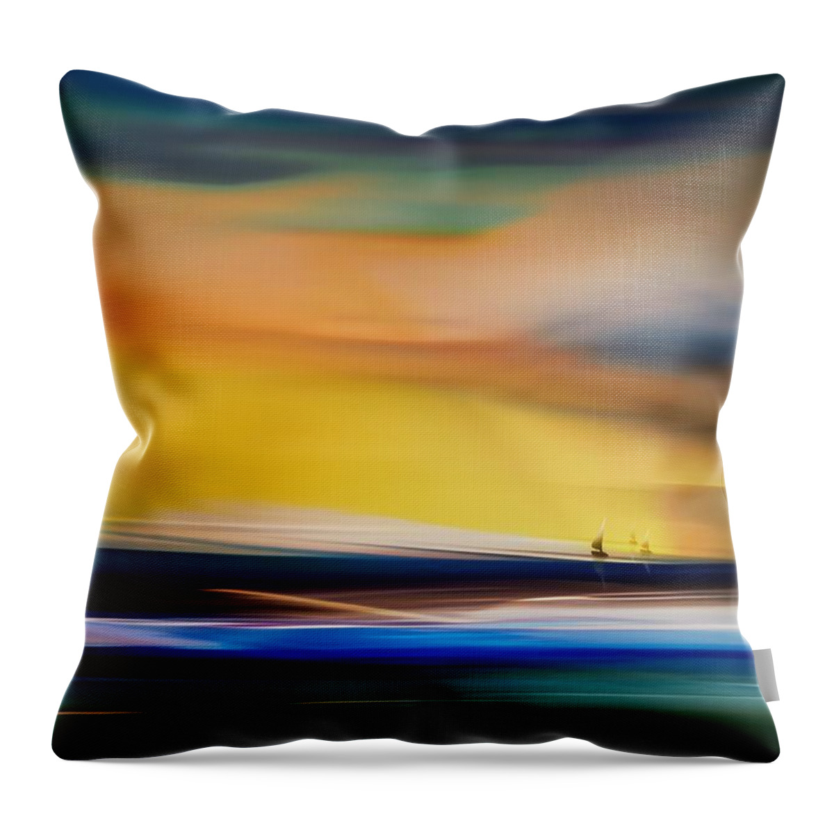 Pacific Art Group Throw Pillow featuring the photograph Sailing Into the Sun by Ursula Abresch