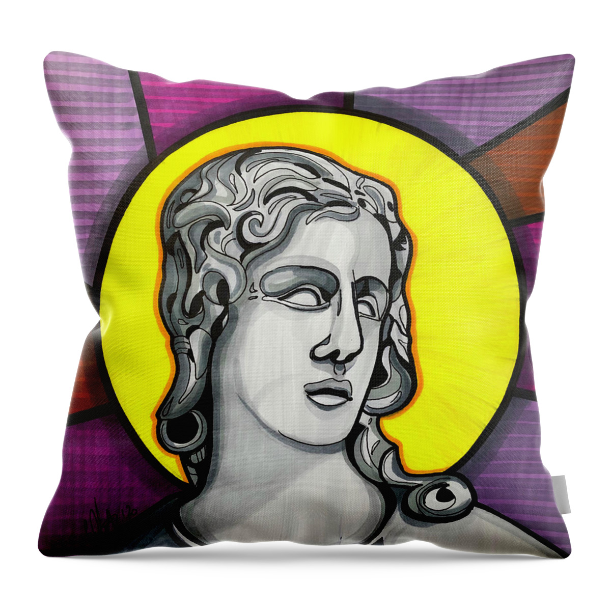 Saint John Throw Pillow featuring the drawing Saint John by Creative Spirit