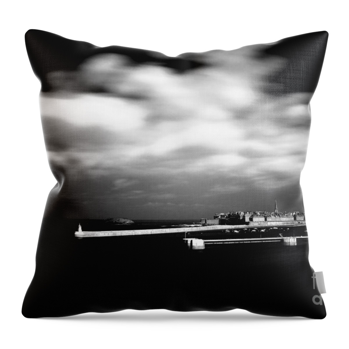  Art Throw Pillow featuring the photograph Saint-Malo infrared by Frederic Bourrigaud