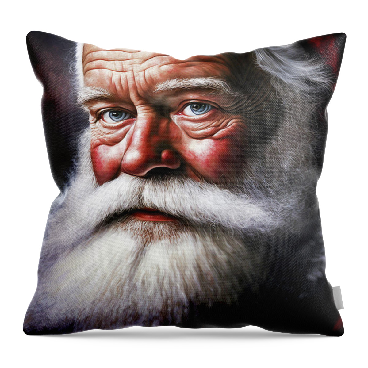 Portrait Throw Pillow featuring the digital art Saint Nick Oil Painting by Billy Bateman