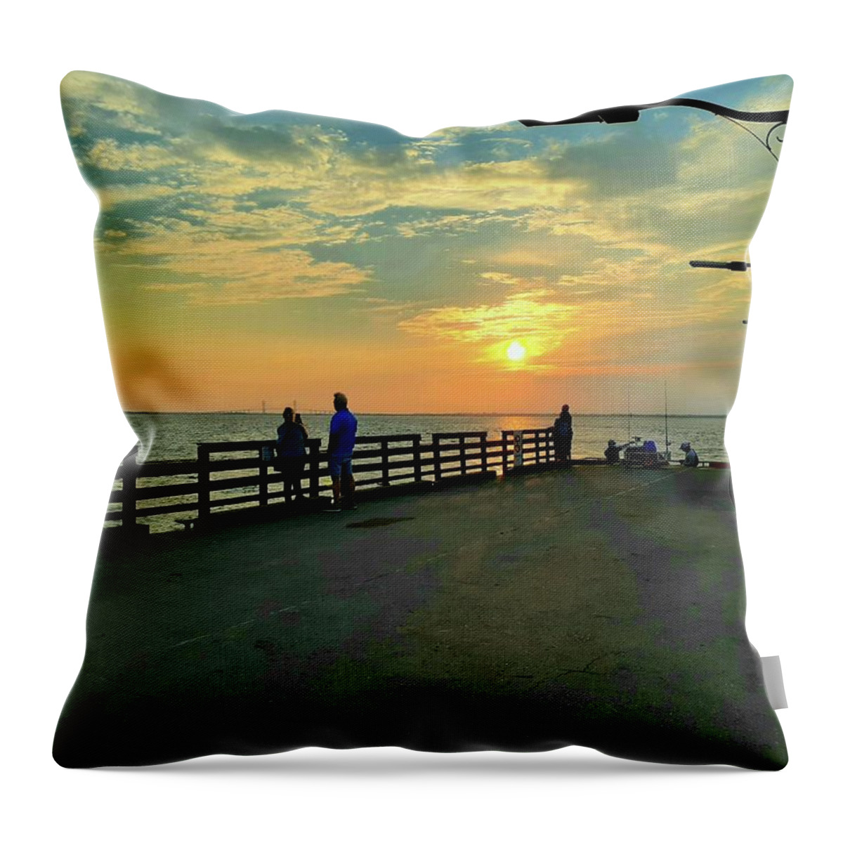 Sunsets Islands. Throw Pillow featuring the photograph Saint Simons Island Sunset by Victor Thomason