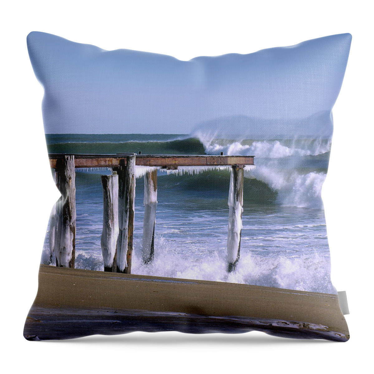 Salisbury Throw Pillow featuring the photograph Salisbury Winter Storm by Betty Denise