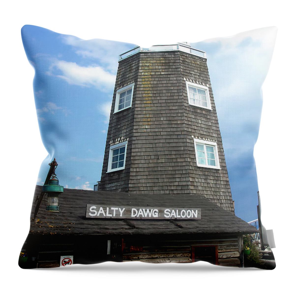 Saloon Throw Pillow featuring the photograph Salty Dawg Saloon, Homer, Alaska by Jerry Griffin