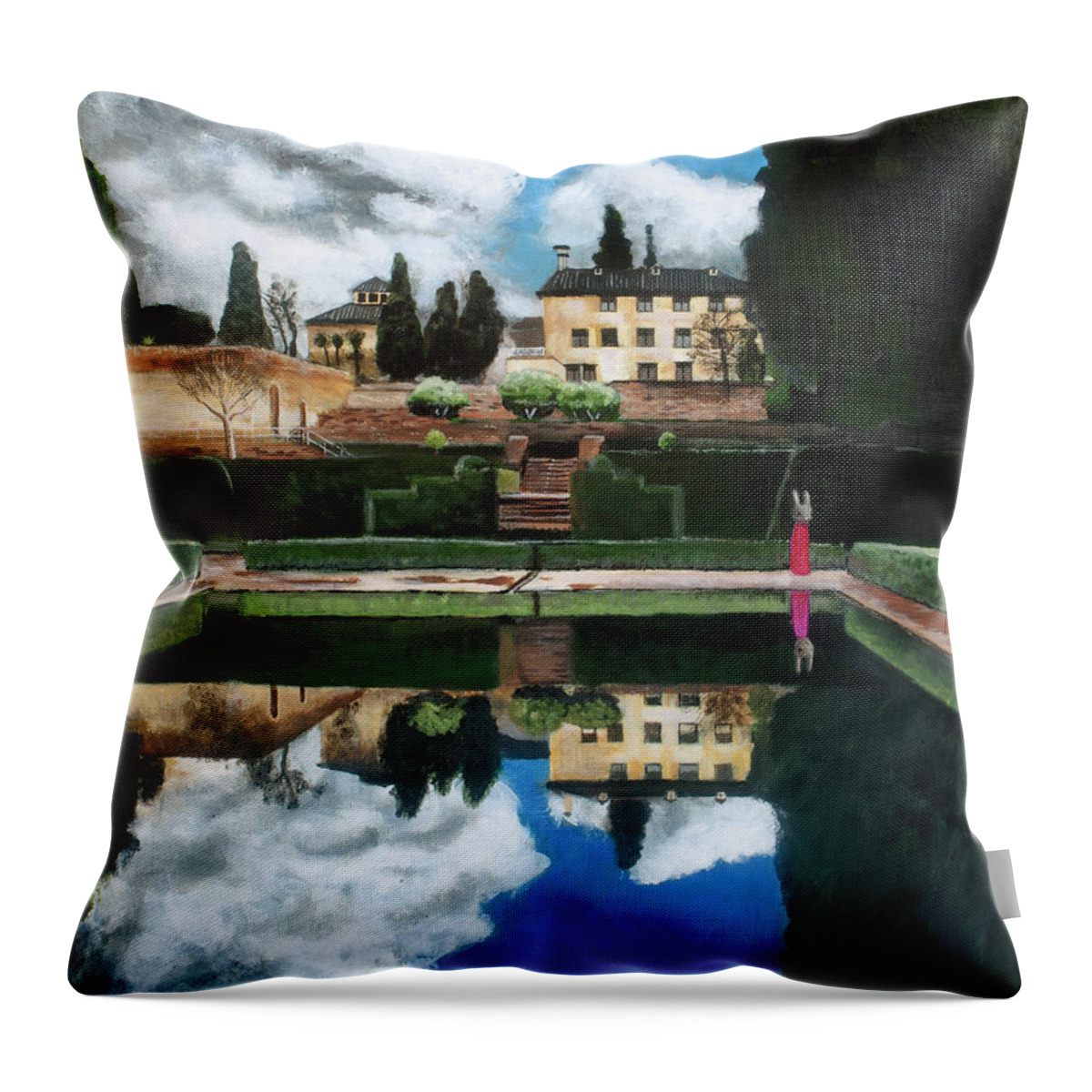 Alhambra Throw Pillow featuring the painting Salva Nos by Pauline Lim