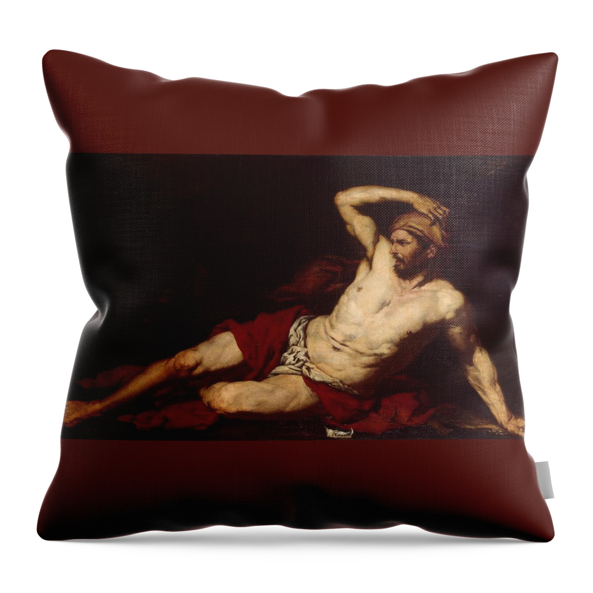 Samson Throw Pillow featuring the painting Samson by Giovan Battista Langetti