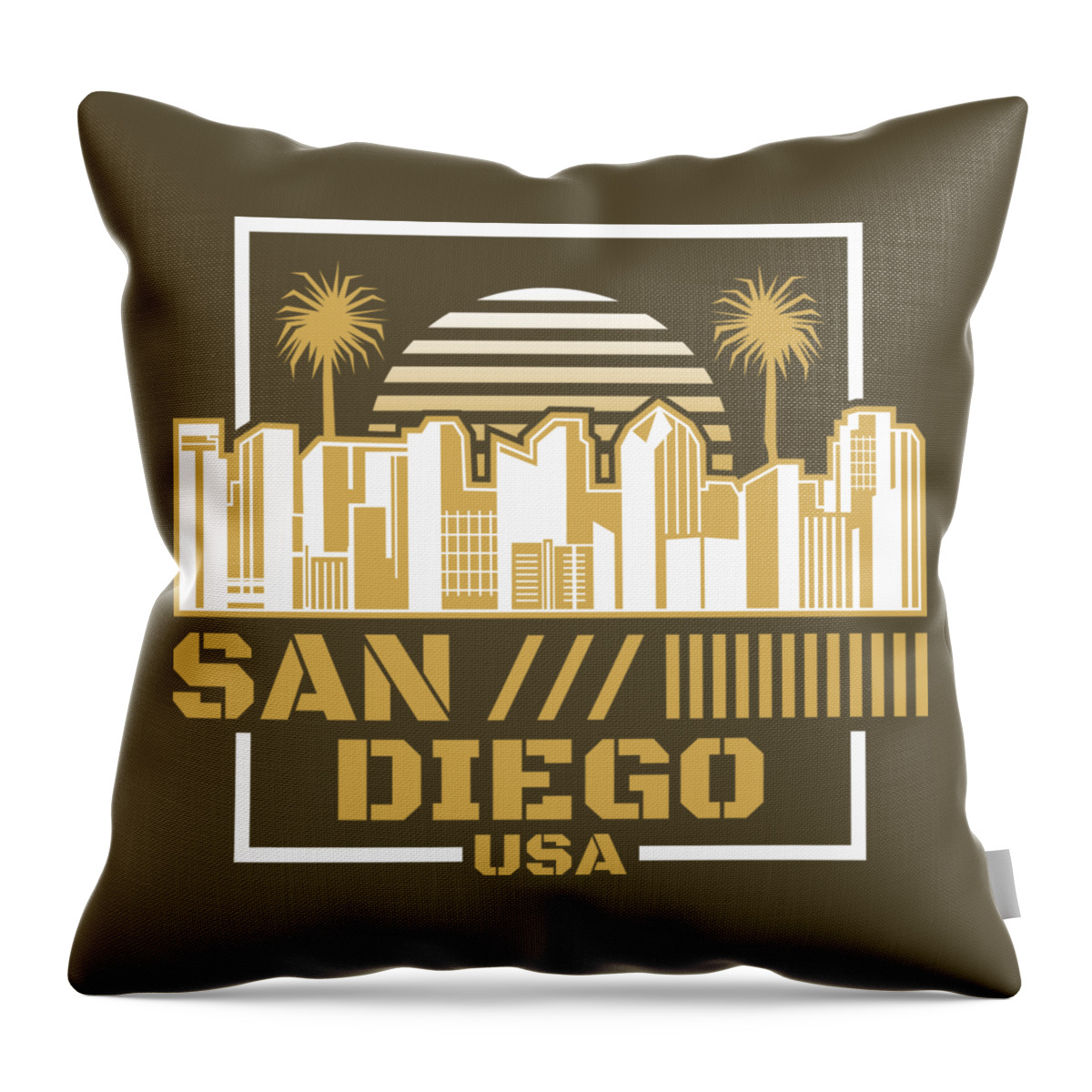 Usa Throw Pillow featuring the digital art San Diego USA by Sambel Pedes