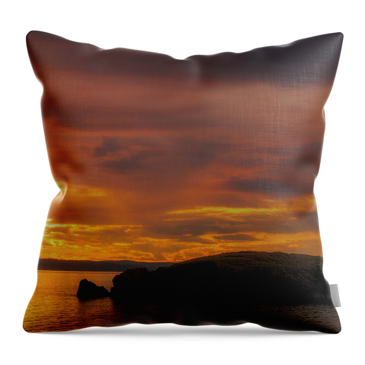 San Juan Throw Pillow featuring the photograph San Juan Islands Golden Hour by Ryan Manuel