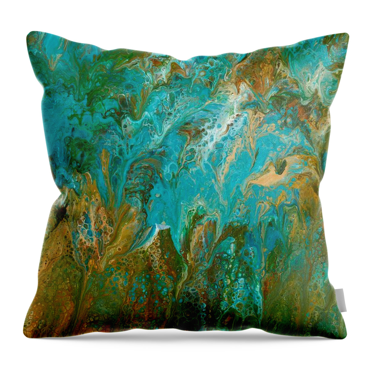 Sea And Sand Throw Pillow featuring the painting Sand and Sea by Tessa Evette