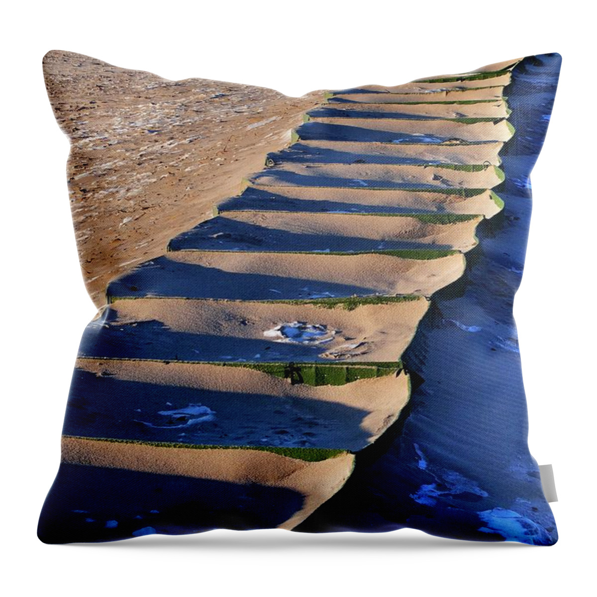 Sand Throw Pillow featuring the photograph Sandbags by Randy Pollard