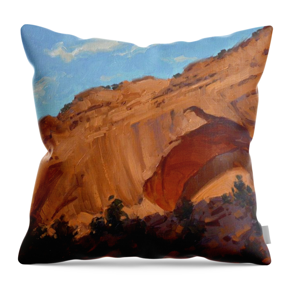 Sandstone Throw Pillow featuring the painting Sandstone Impression by Cody DeLong