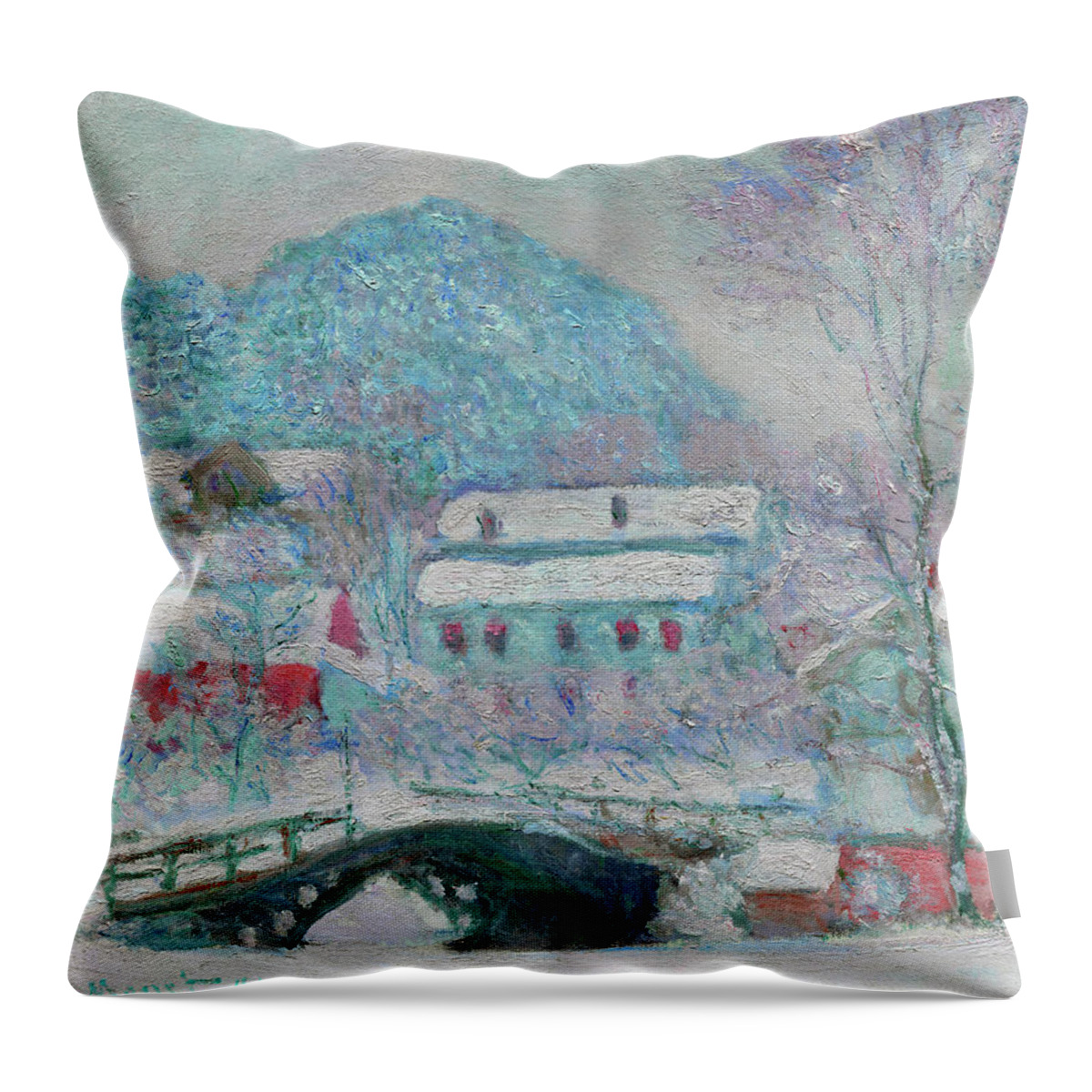 Claude Monet Throw Pillow featuring the painting Sandvika, Norway, 1895 by Claude Monet