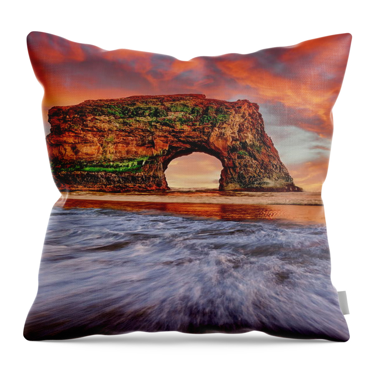 Santa Cruz Throw Pillow featuring the photograph Santa Cruz Natural Bridge by Russ Harris