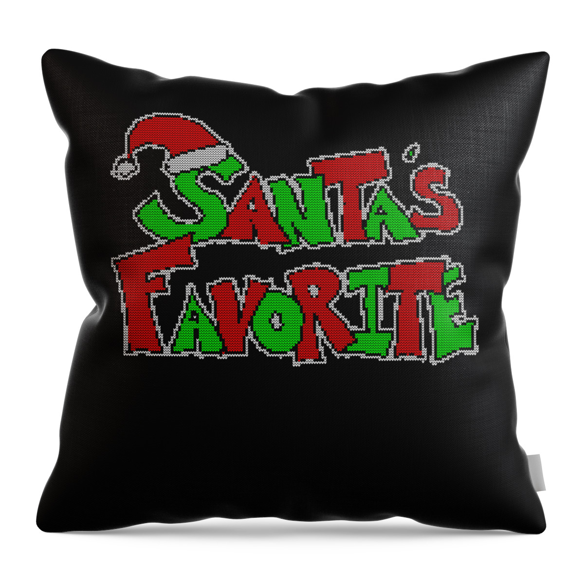 Christmas 2023 Throw Pillow featuring the digital art Santas Favorite Ugly Christmas Sweater by Flippin Sweet Gear