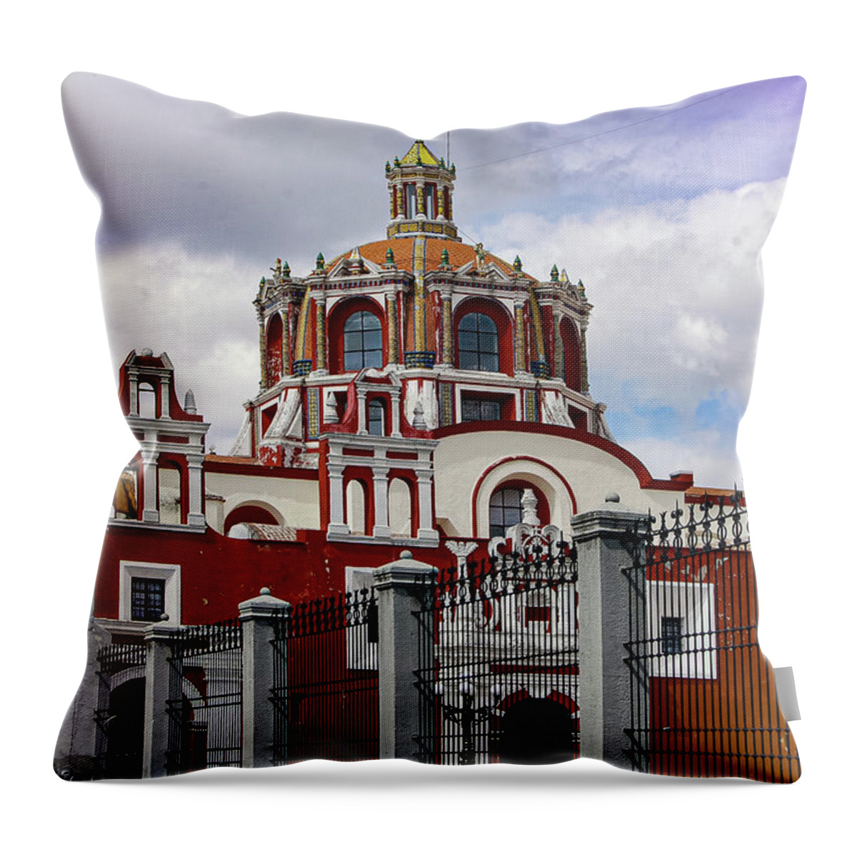 Church Of Santo Domingo Throw Pillow featuring the photograph Santo Domingo by William Scott Koenig