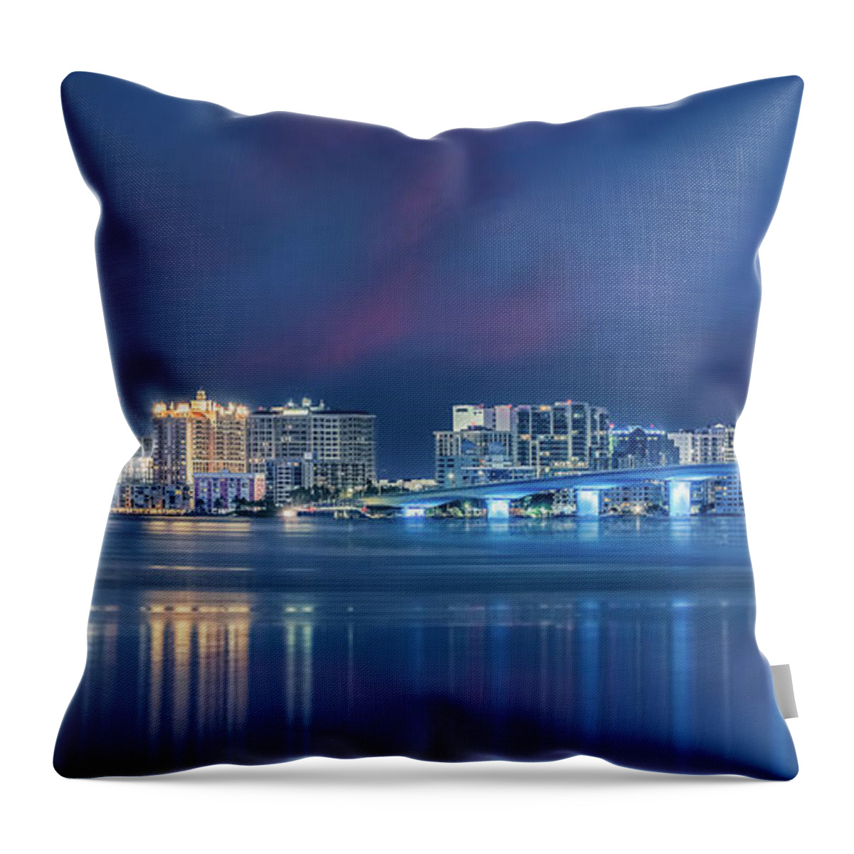 Lido Key Throw Pillow featuring the photograph Sarasota Night Life by Liesl Walsh