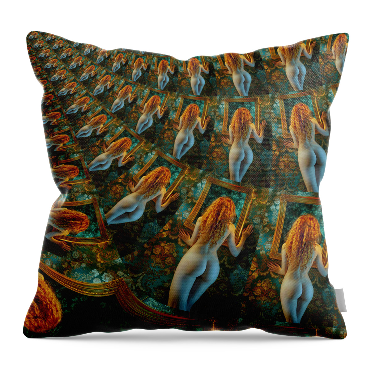 Naked Throw Pillow featuring the digital art Saraswati Symphony by Stephane Poirier