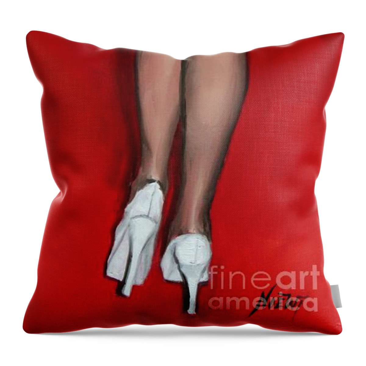 Noewi Throw Pillow featuring the painting Sassy Cheeks by Jindra Noewi