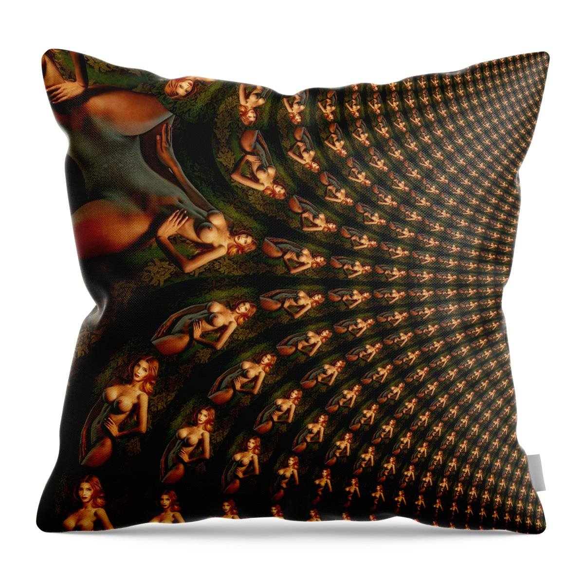 Naked Throw Pillow featuring the digital art Saule Strange Symphony by Stephane Poirier