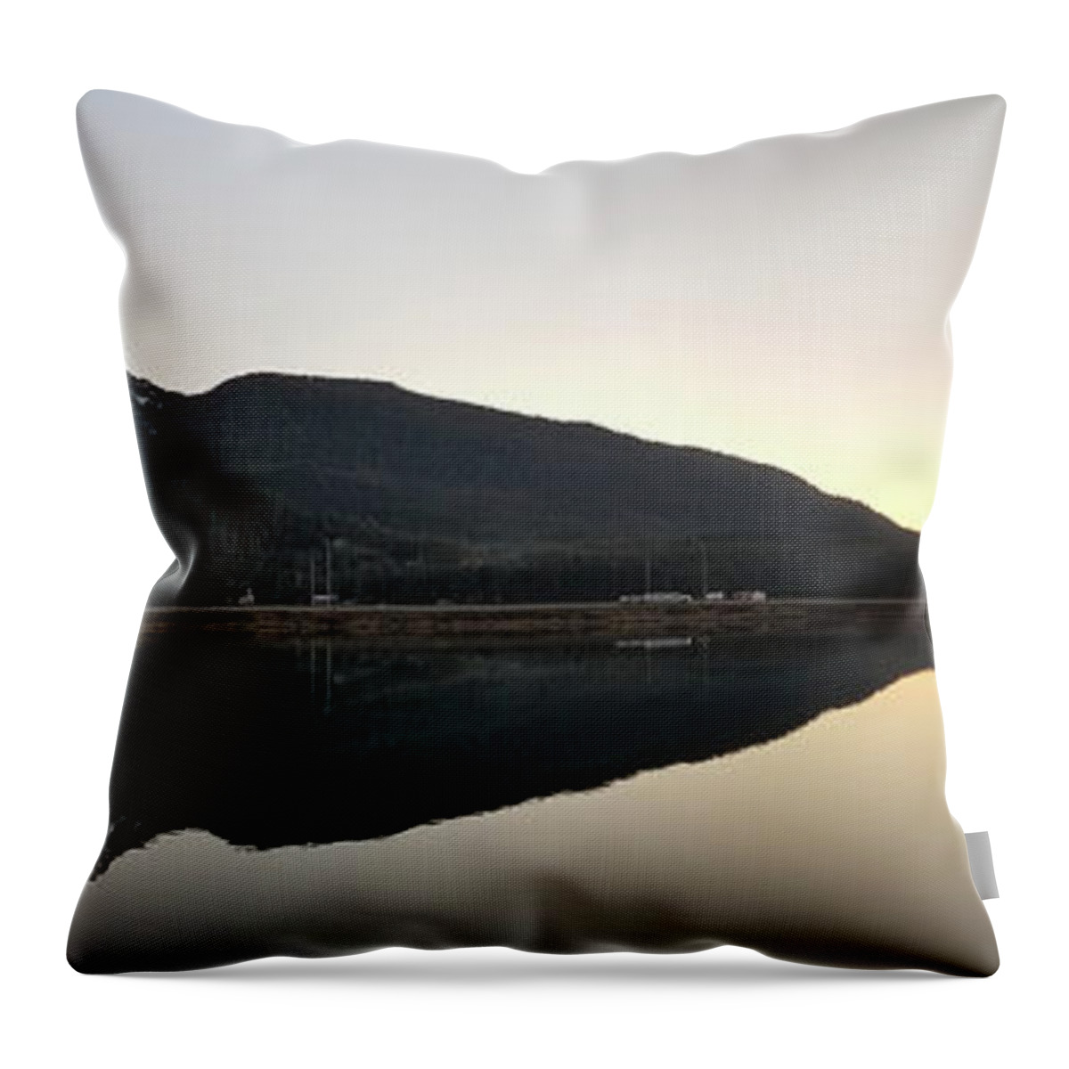 #alaska #juneau #ak #cruise #tours #vacation #peaceful #reflection #douglas #capitalcity #clearskies #postcard #evening #dusk #sunset #twinlakes #eagandrive Throw Pillow featuring the photograph Saw-Toothed Douglas by Charles Vice
