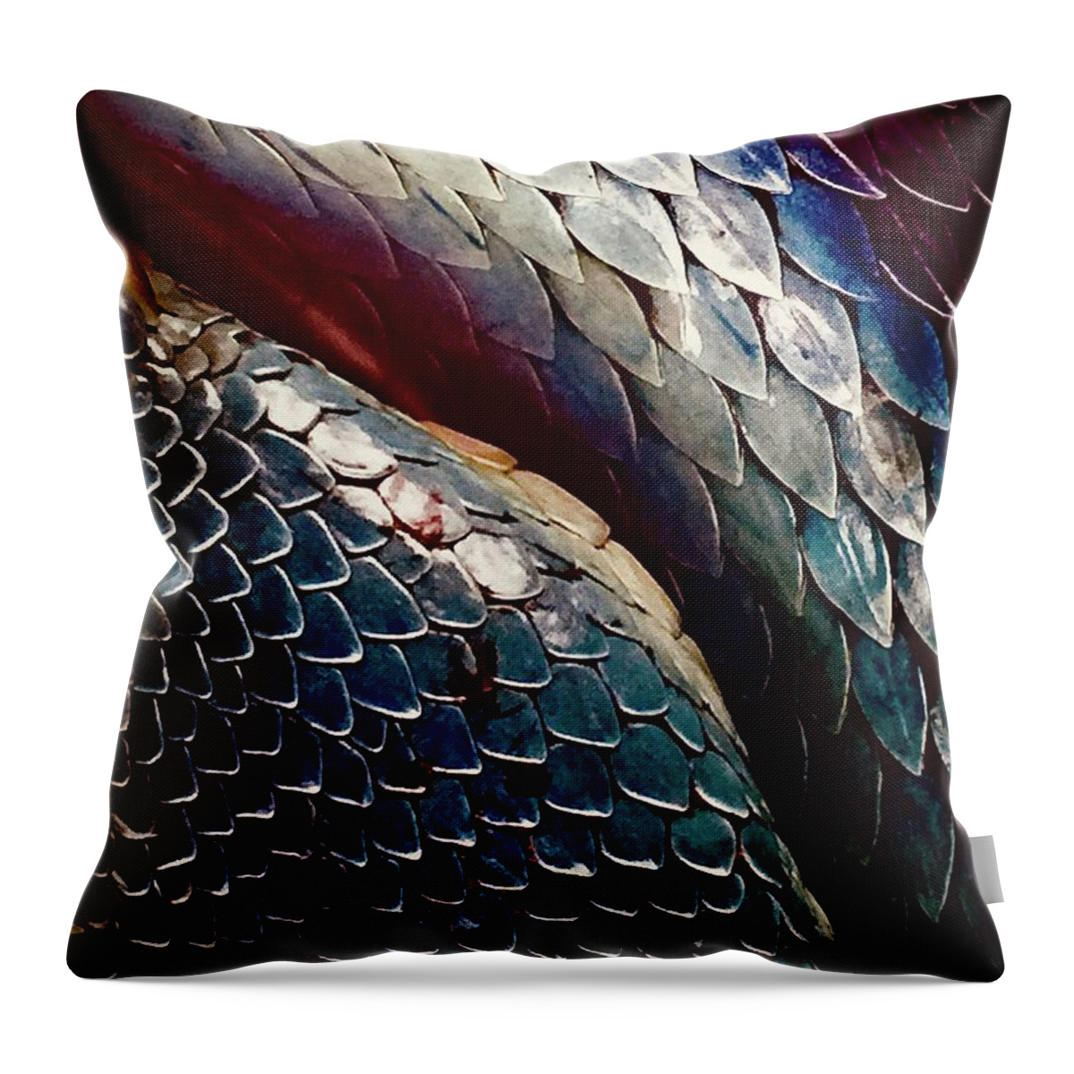 Reptile Throw Pillow featuring the photograph Scales by Kerry Obrist