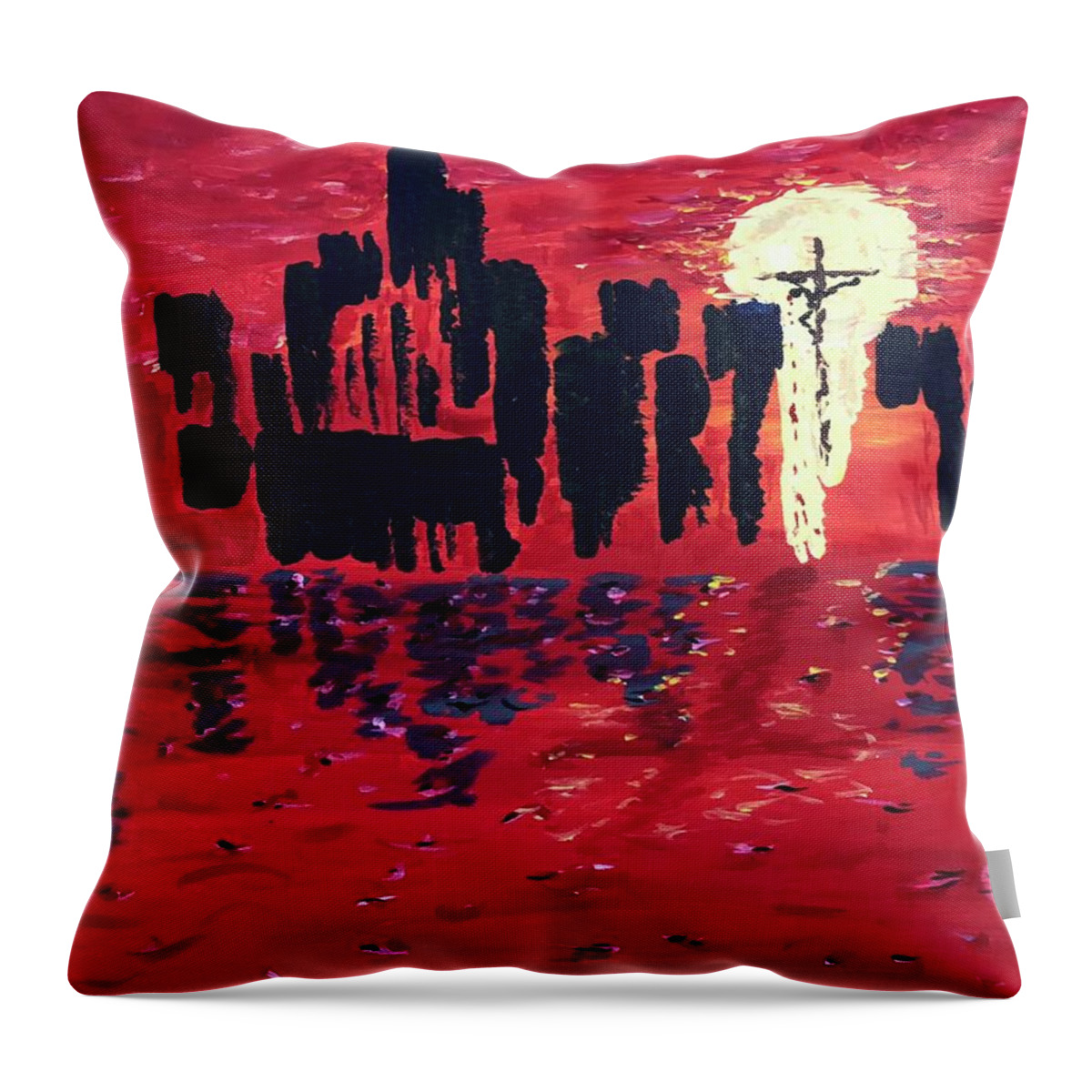 Dawn Throw Pillow featuring the painting Scape by Bethany Beeler