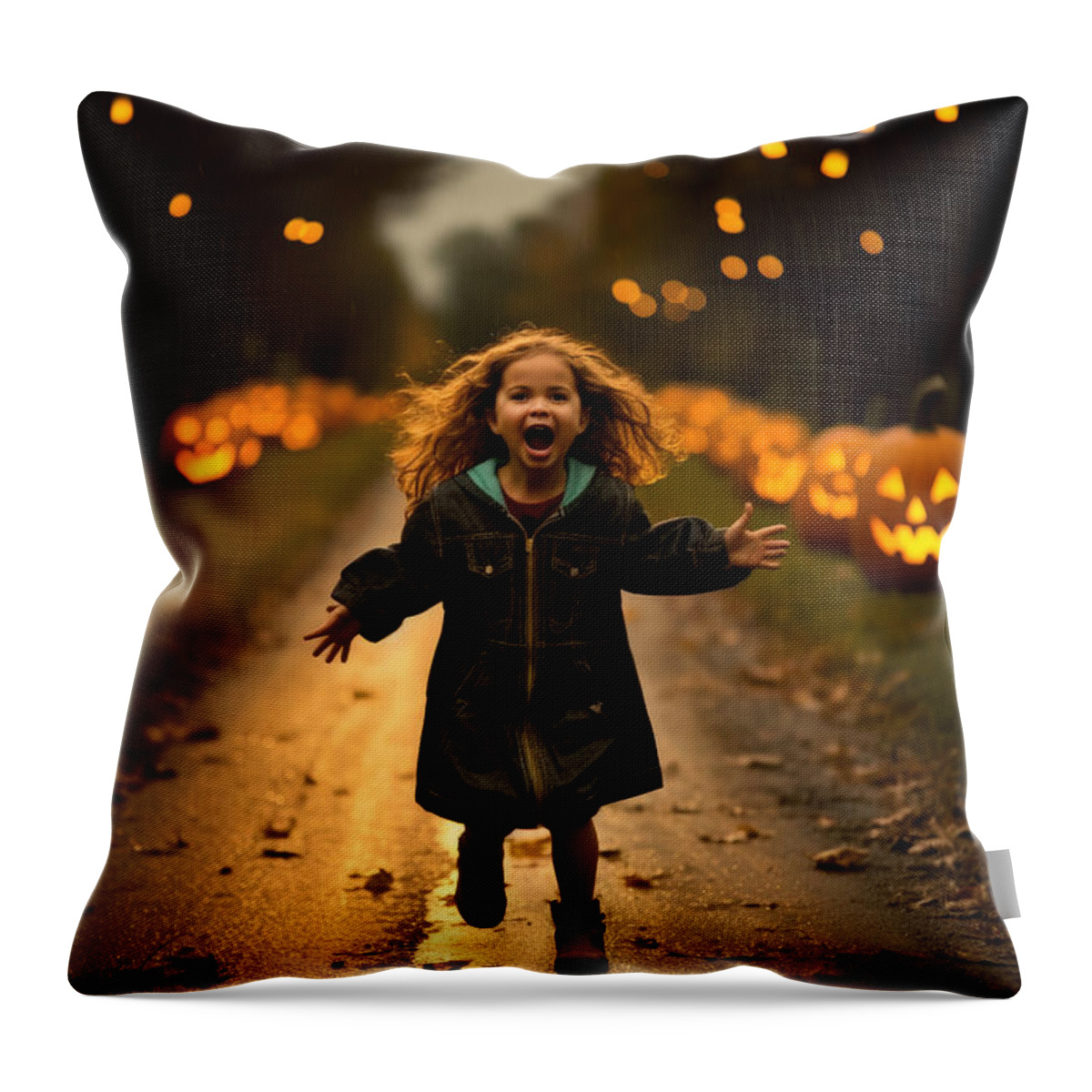 Scary Throw Pillow featuring the photograph Scary Halloween by My Head Cinema