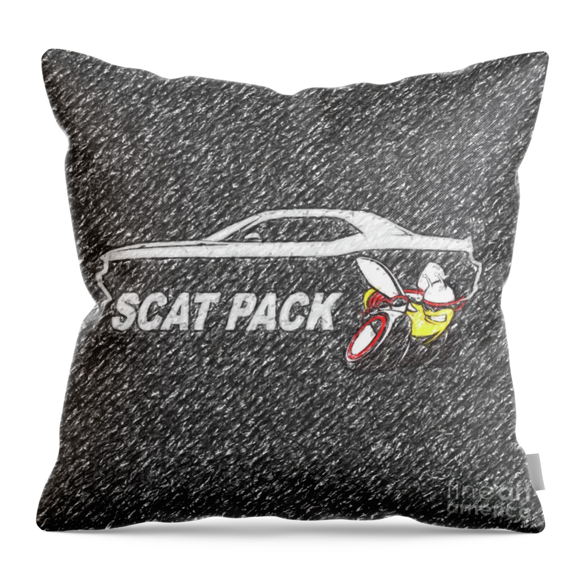 Mopar Throw Pillow featuring the drawing Scat Pack Sketch by Darrell Foster