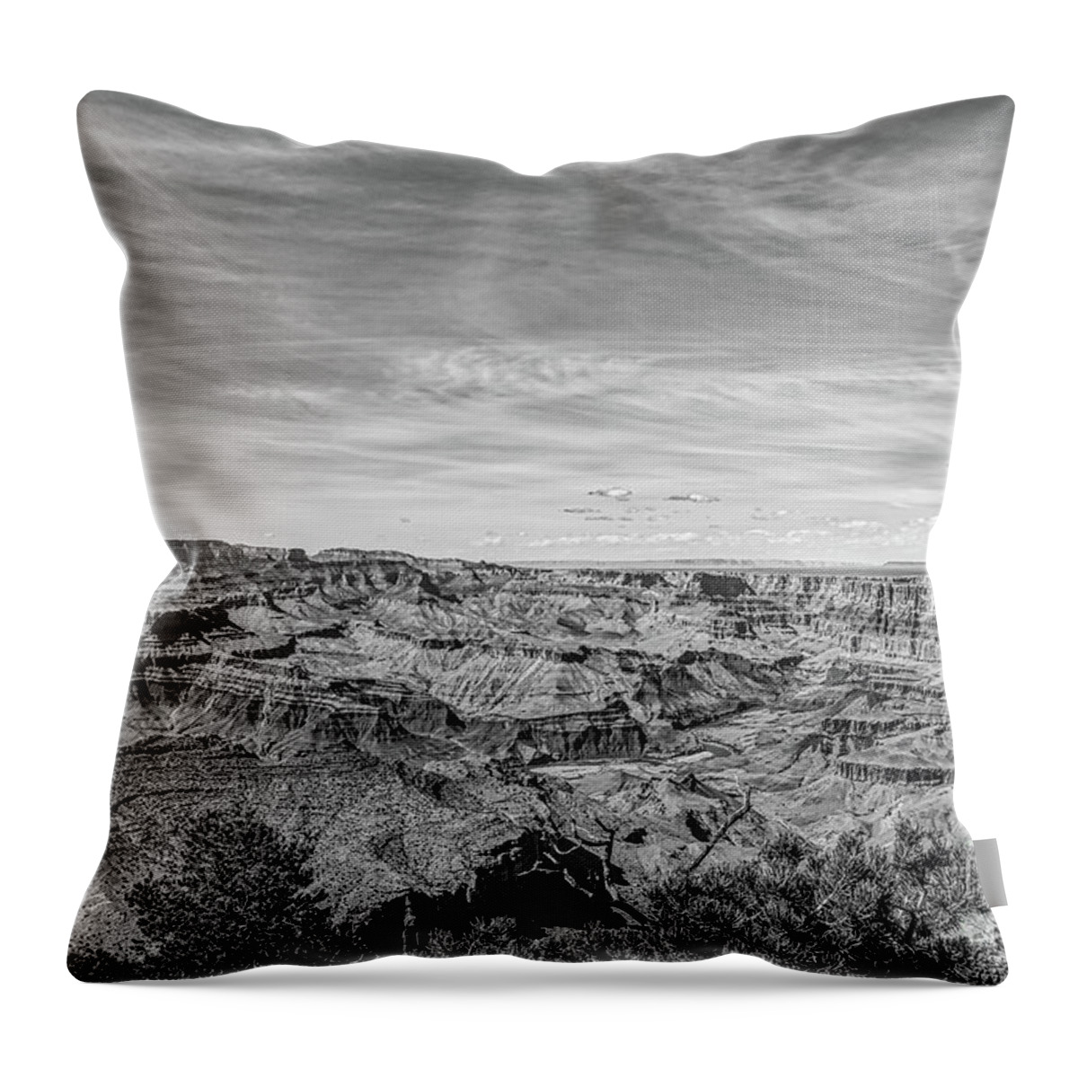 Grand Canyon Throw Pillow featuring the photograph Scenic Grand Canyon BW - Grand Canyon landscape by Bee Creek Photography - Tod and Cynthia