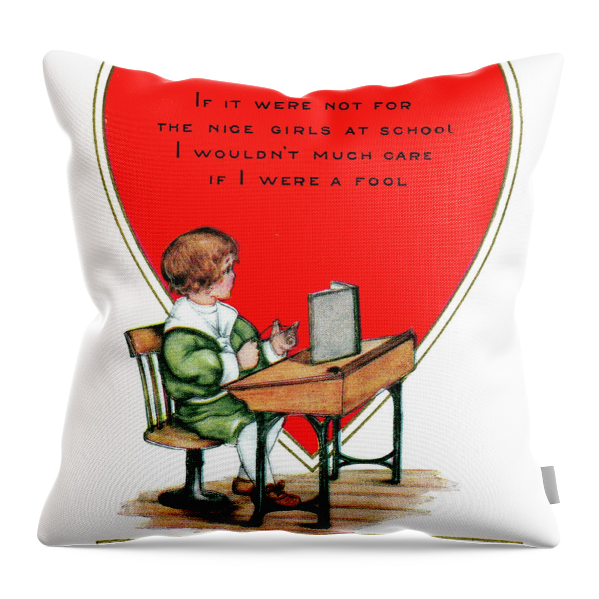 School Throw Pillow featuring the digital art School Love by Long Shot