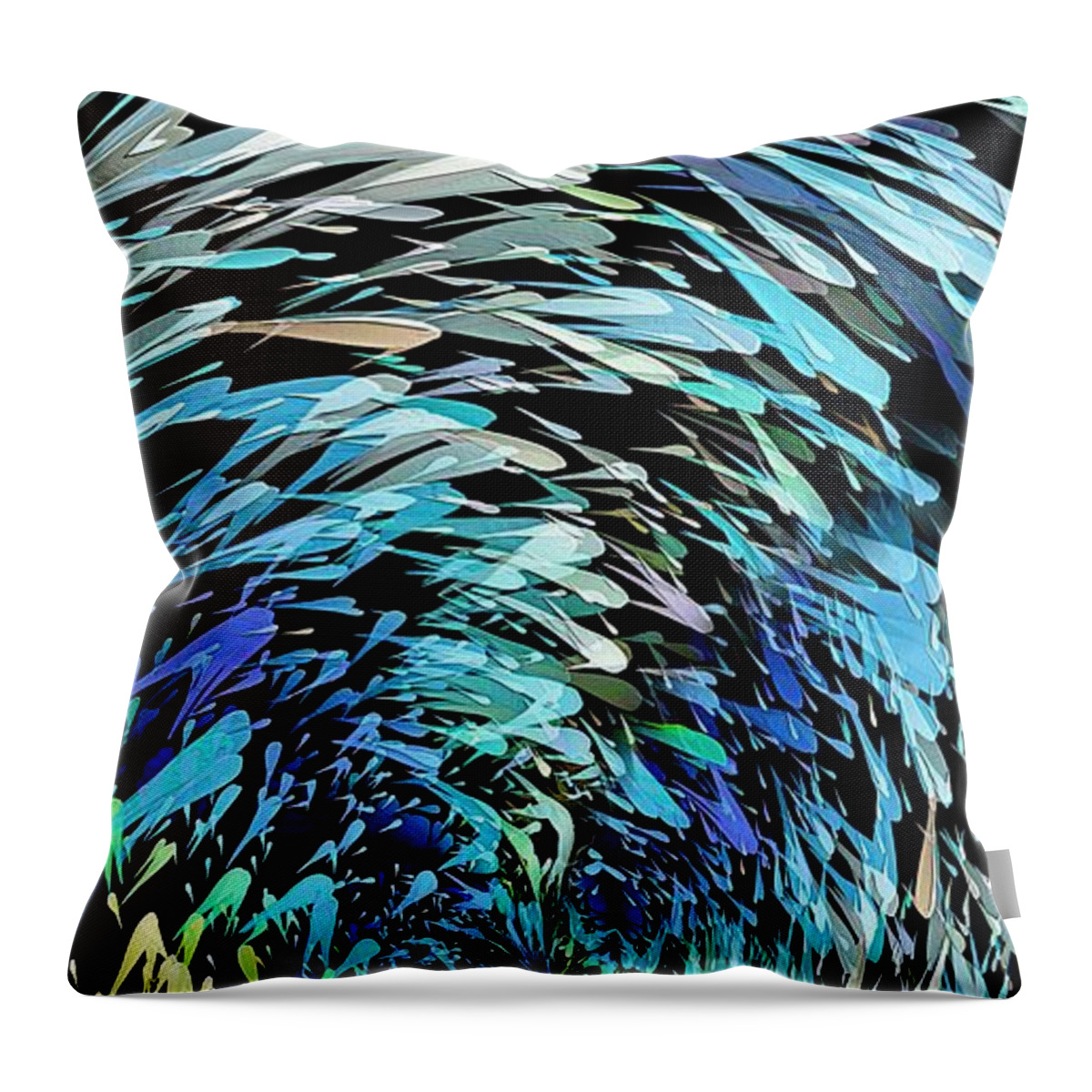 Droplets Throw Pillow featuring the digital art School by David Manlove