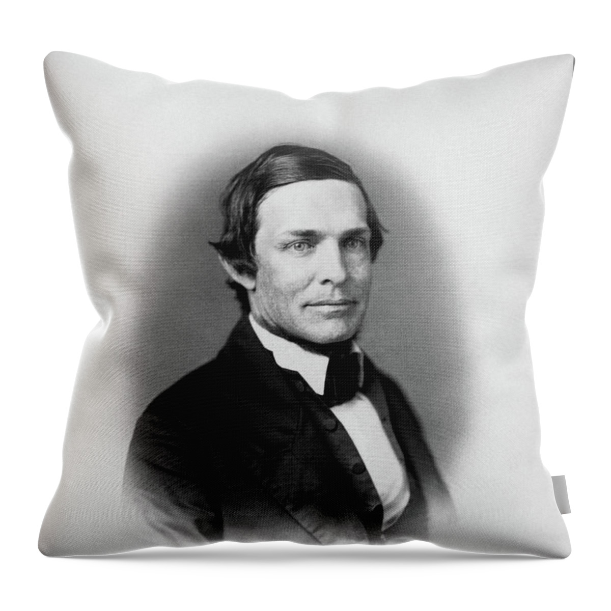 Schuyler Colfax Throw Pillow featuring the photograph Schuyler Colfax Portrait - 1859 by War Is Hell Store