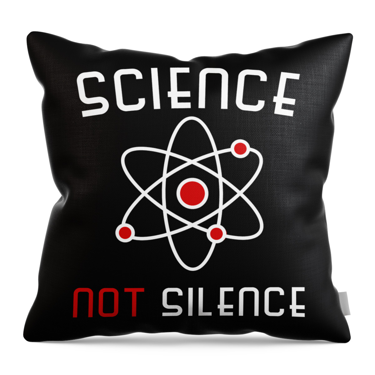 Funny Throw Pillow featuring the digital art Science Not Silence by Flippin Sweet Gear
