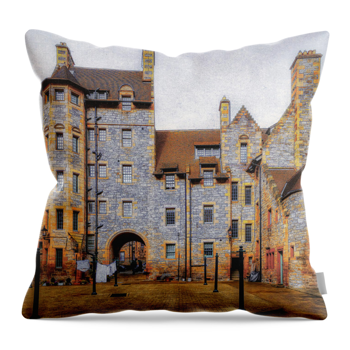 Scratched Throw Pillow featuring the photograph Scratched Court by Micah Offman