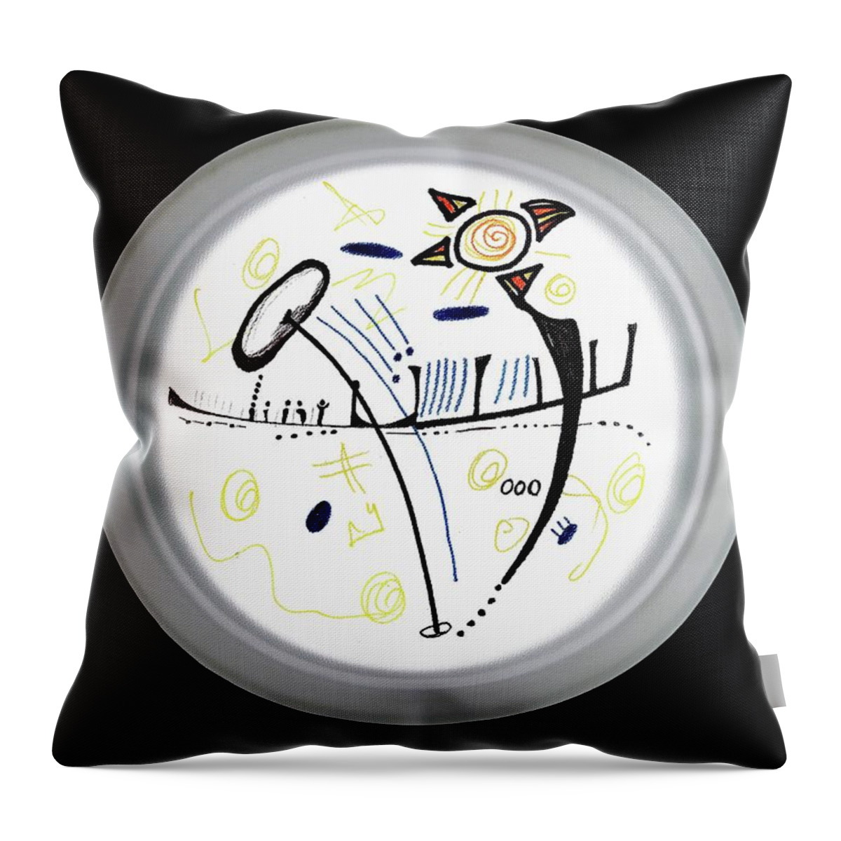  Throw Pillow featuring the digital art Scribble on a plate by Gustavo Ramirez
