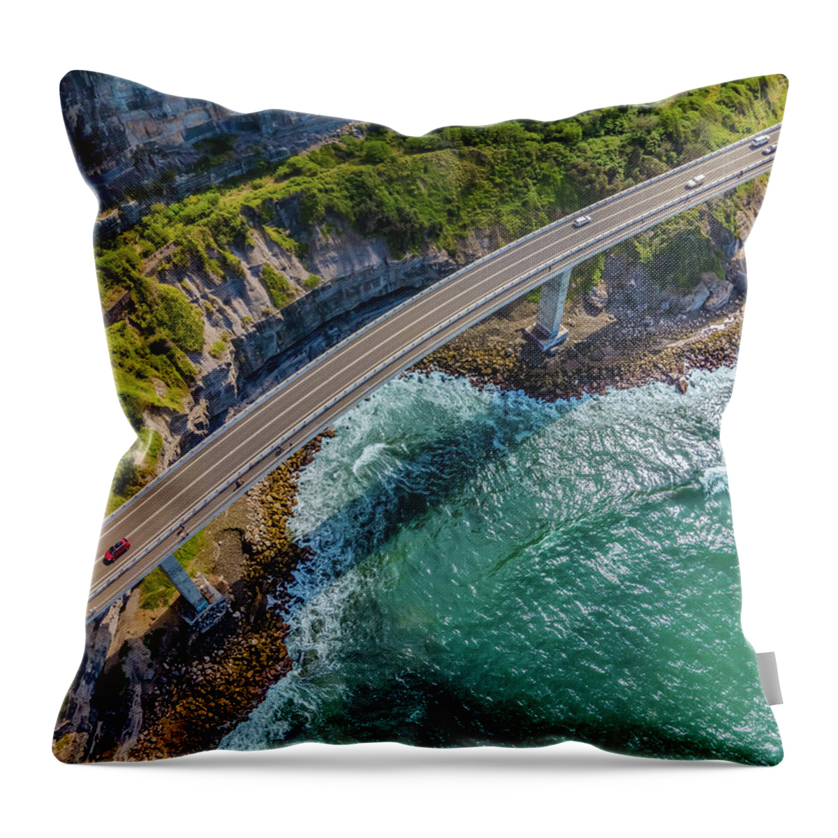 Bridge Throw Pillow featuring the photograph Sea Cliff Bridge No 3 by Andre Petrov